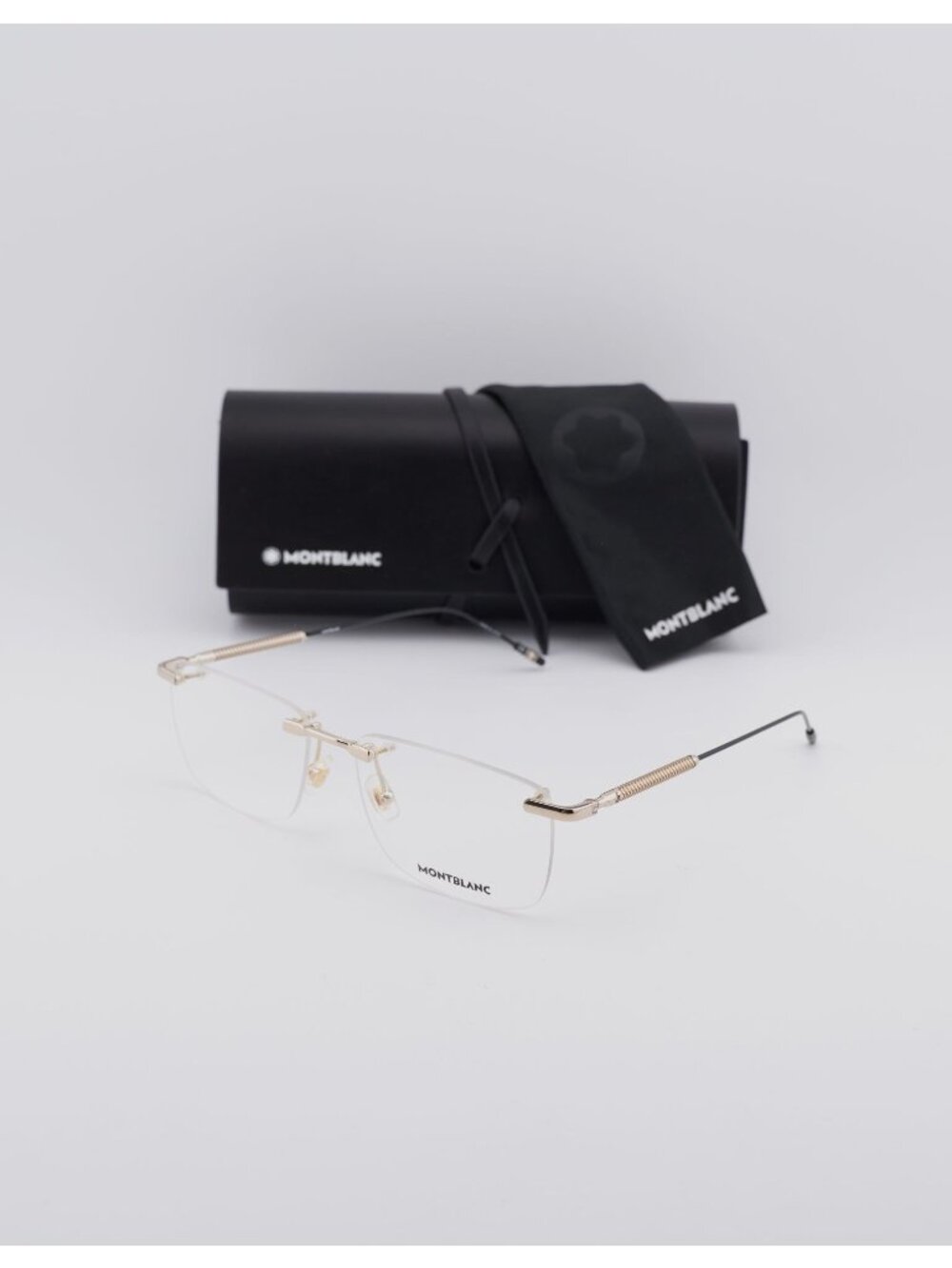 Montblanc MB0049O 002 Rectangle Eyeglasses 56mm – Gold / Black